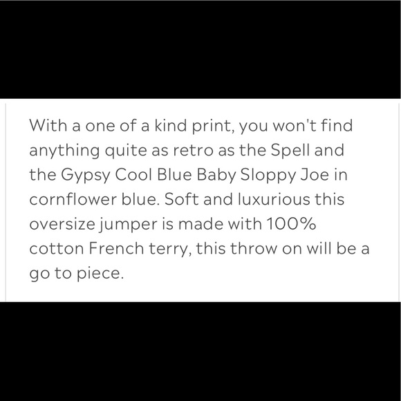 Spell & The Gypsy Cool Blue Baby Sloppy Joe - Picture 16 of 16